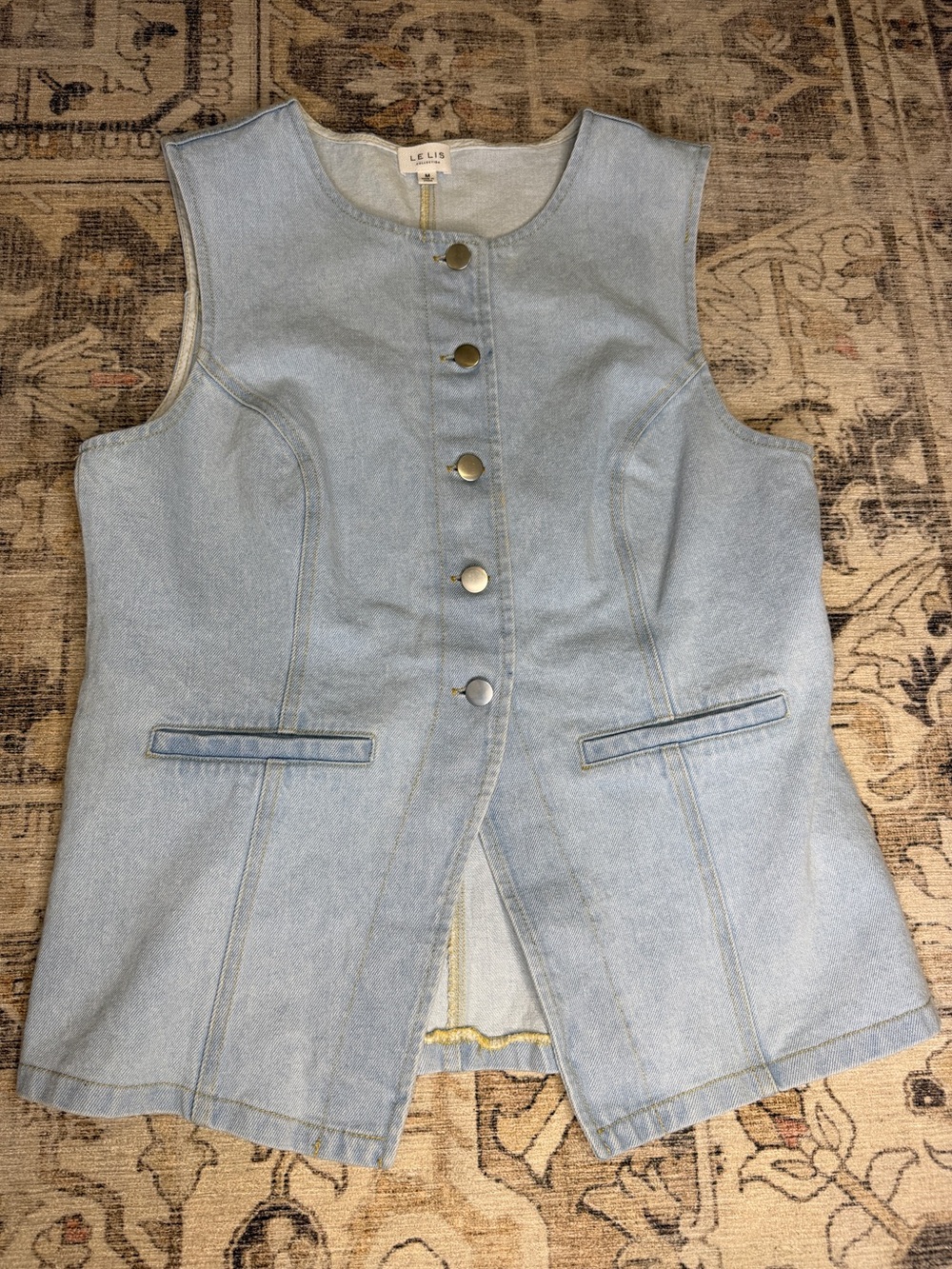 Le Lis Denim Button-Front Top